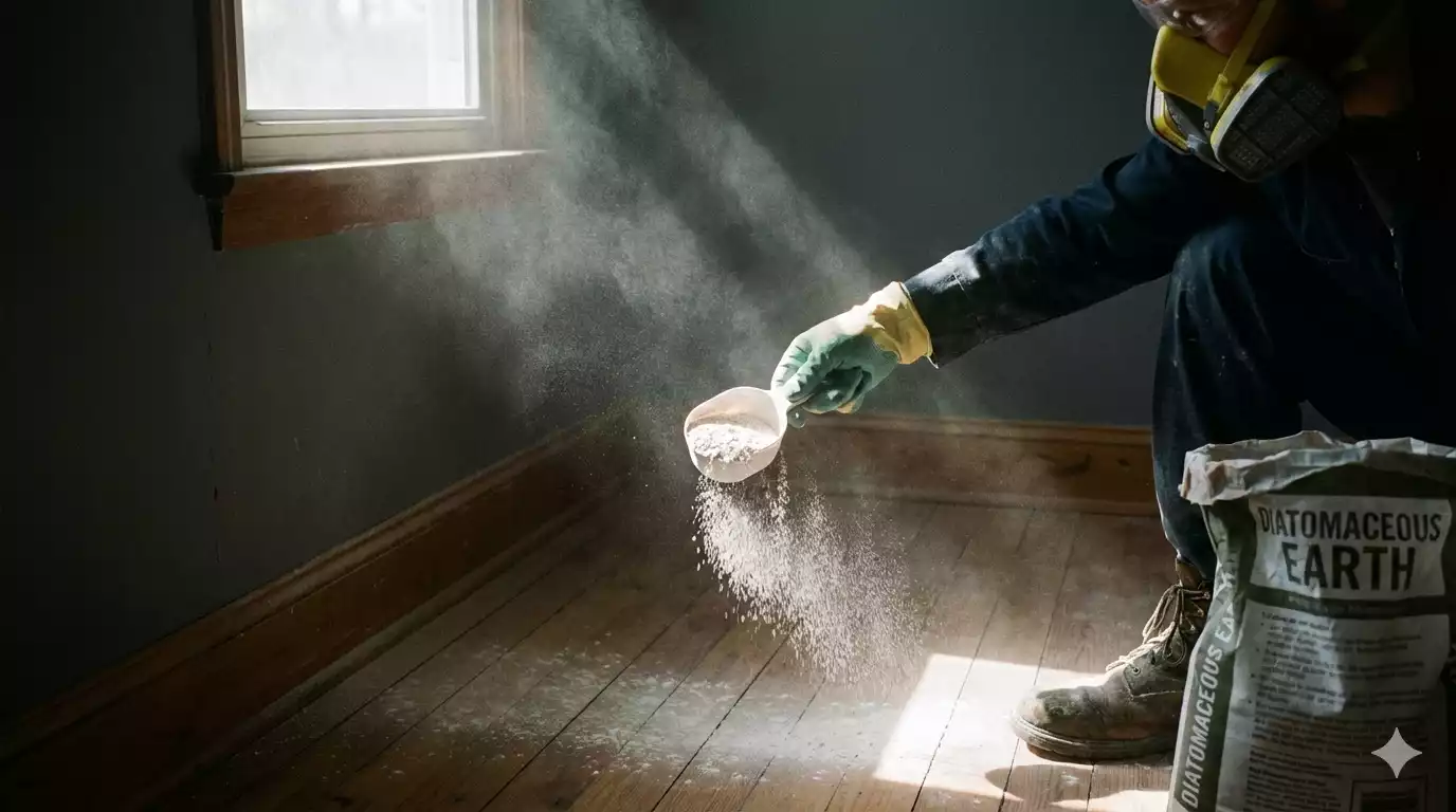 Application de terre de diatomée sans équipement de protection